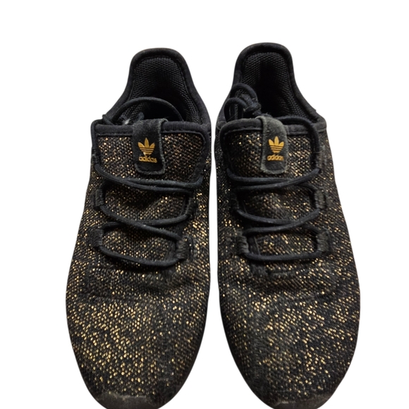 Kids Adidas Tubular Shadow Black And Glam Gold Sneakers - Picture 2 of 6